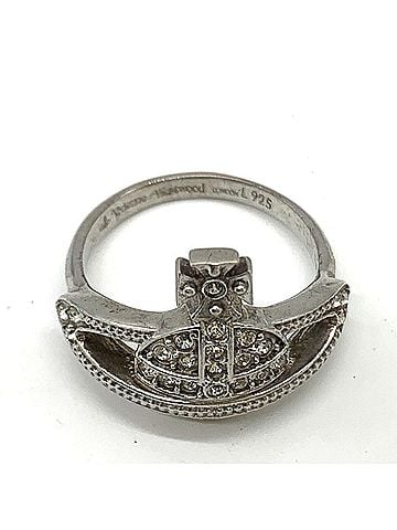 Vivienne Westwood Vivienne Westwood Orb Ring, Sterling Silver 925, Rhinestones (view 1)