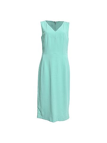 Dolce & Gabbana Dolce &amp; Gabbana V-Neck Midi Dress in Turquoise Viscose (view 1)