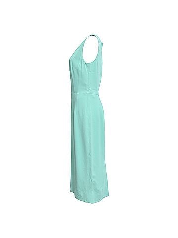Dolce & Gabbana Dolce &amp; Gabbana V-Neck Midi Dress in Turquoise Viscose (view 2)