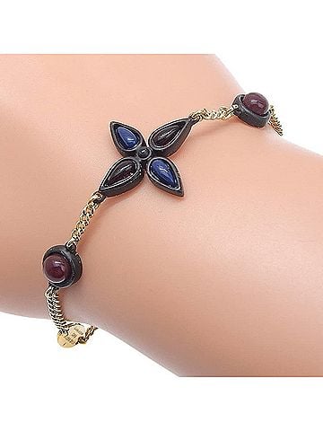 Louis Vuitton Louis Vuitton bracelet M61157 GP rubber with colored stones (view 1)