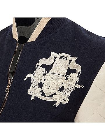 Dries Van Noten Dries Van Noten embroidered linen wool bomber jacket (view 2)