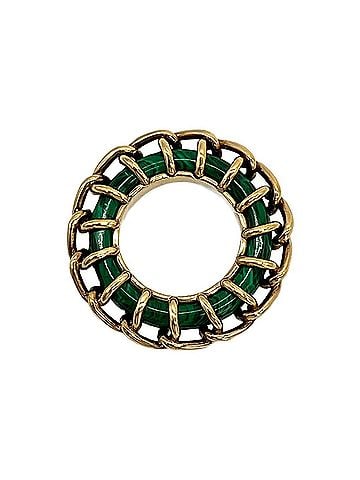 Bottega Veneta Bottega Veneta Malachite Paste Ring, Green x Gold (view 2)
