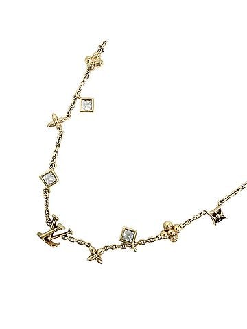 Louis Vuitton Louis Vuitton Women's Necklace LV In the Sky Accessory Pendant with Adjustable Clasp LOUIS VUITTON Rhinestone M01322 Gold Approx. 5.3g (view 1)