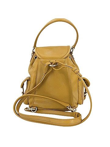 Miu Miu Miu Miu Miu Women's Backpack, Rucksack, Handbag, Mustard, Leather, Yellow, Gold Hardware (view 2)