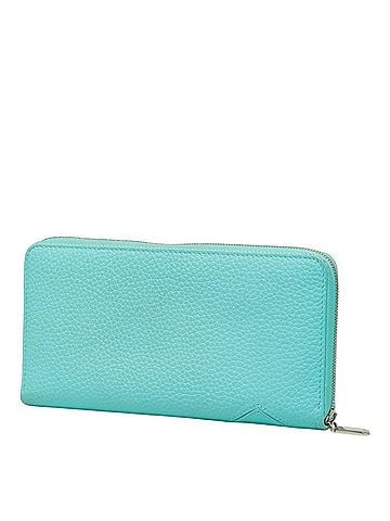 Tiffany & Co. Tiffany &amp; Co. Return to Large Zip Wallet, Round Zipper Long Blue Leather, Women's. (view 2)