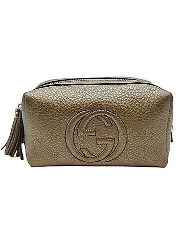 Gucci Gucci Soho Pouch, Metallic Gold Color, Leather, 308636, Women's, GUCCI (view 1)