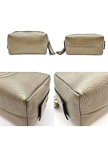 Gucci Gucci Soho Pouch, Metallic Gold Color, Leather, 308636, Women's, GUCCI (view 2)