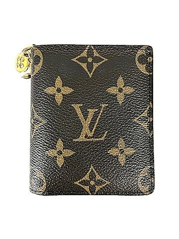 Louis Vuitton Louis Vuitton Bi-fold Wallet for Women, Pocket with LV Charm, Mini Wallet, Zesty Lime, LOUIS VUITTON M14628, Monogram Canvas, Brown, Yellow, Gold Hardware (view 1)