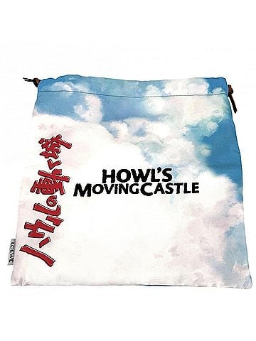 Loewe Loewe Women's Drawstring Pouch - Studio Ghibli Collaboration Howl's Moving Castle Cotton Linen Blue/Multicolor (view 2)