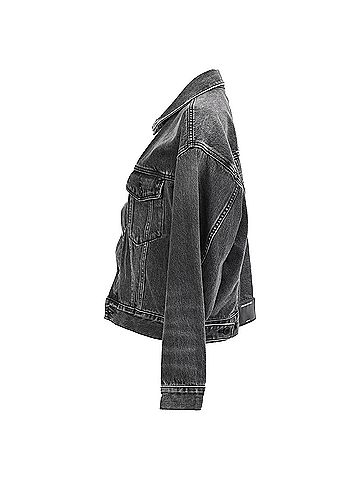 Alexander Wang Alexander Wang Logo Patch Denim Jacket in Grey Cotton (view 2)