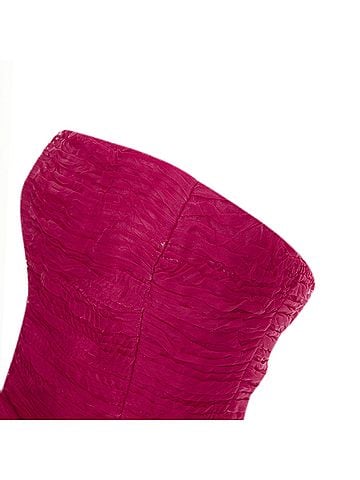 Oscar De La Renta Oscar de la Renta pleated silk strapless midi dress (view 2)