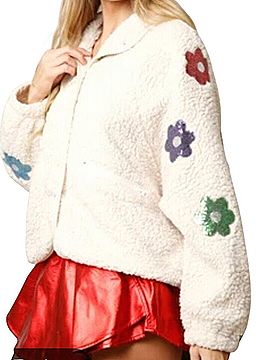 Peach Love Cream California Faux Fur Jacket (view 1)