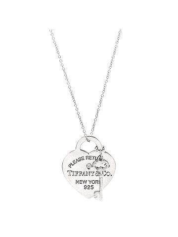 Tiffany & Co. Heart Tag Key Pendant Necklace Sterling Silver Medium (view 1)