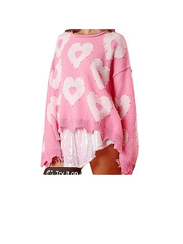 Peach Love Cream California Pullover Sweater (view 1)