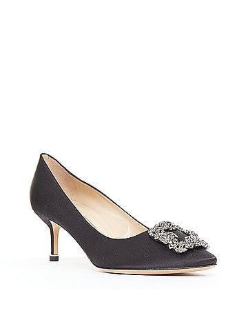 Manolo Blahnik Manolo Blahnik Satin Crystal Brooch Pumps (view 1)