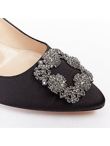 Manolo Blahnik Manolo Blahnik Satin Crystal Brooch Pumps (view 2)