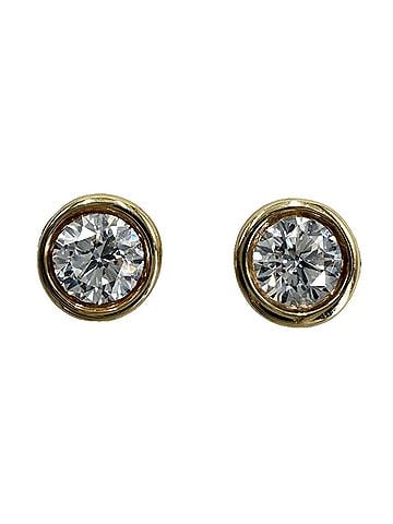 Tiffany & Co. Tiffany &amp; Co. By the Yard Earrings for Women, Au750 18K Yellow Gold, Diamond, Approx. 1.1g (view 1)