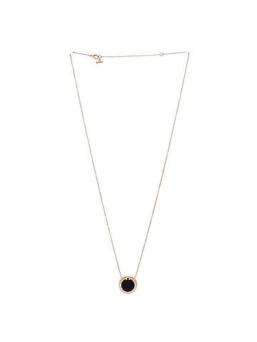 Tiffany & Co. T Circle Pendant Necklace 18K Rose Gold with Onyx and Diamonds Large (view 2)