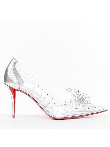 Christian Louboutin CHRISTIAN LOUBOUTIN Bridal Jelly Strass 80 silver crystal PVC bow pump EU38 (view 1)