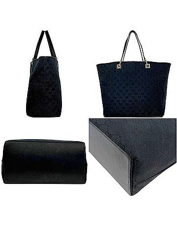 Gucci Gucci Tote Bag 002 1097 001013 GUCCI GG Canvas Black Women's (view 2)