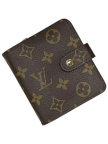 Louis Vuitton Louis Vuitton Bi-fold Wallet Compact Zip Monogram M61667 MI0092 LOUIS VUITTON Canvas Brown Women's (view 1)