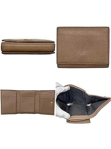 Gucci Gucci Tri-fold Wallet Compact GG Marmont 474746 534563 GUCCI Leather Beige Women's (view 2)