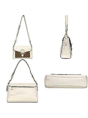 Coach Coach 2-way Shoulder Bag, Signature F81992, Leather, White, Women's (view 2)