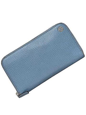 Gucci Gucci Round Long Wallet, Interlocking G, 449347 2067, GUCCI Leather, Light Blue, GG, Women's (view 1)