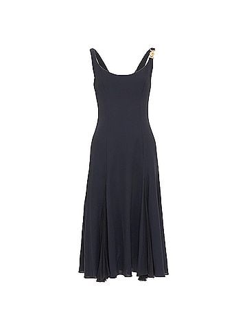 Versace VERSACE 2023 Medusa 95 black viscose silk trim cocktail midi dress IT40 S (view 1)