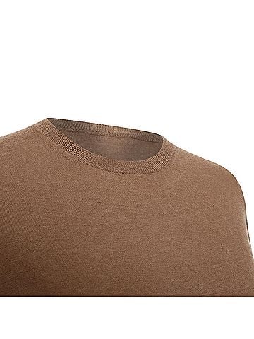 Max Mara MAX MARA brown lightweight pure cashmere crew neck long sleeve sweater top S (view 2)