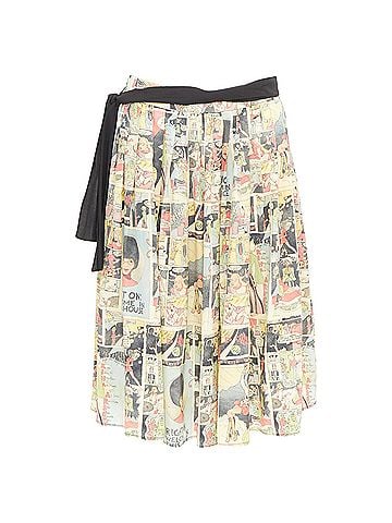 Prada PRADA 2018 Runway manga anime comic strip graphic black tie silk skirt IT40 S (view 1)