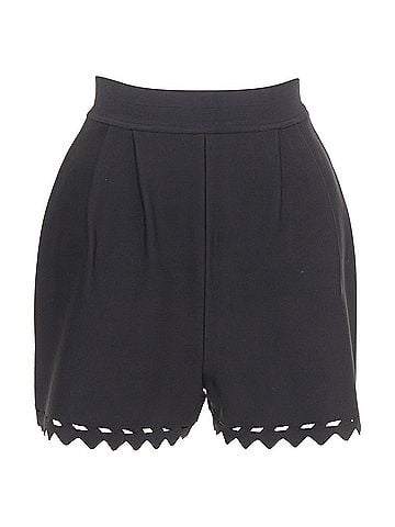 Alaïa ALAIA black laser cut out high waist scallop edge knit pleated shorts FR36 S (view 1)
