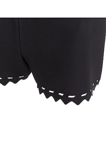 Alaïa ALAIA black laser cut out high waist scallop edge knit pleated shorts FR36 S (view 2)