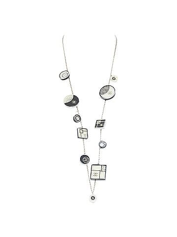 Chanel CHANEL 2008 08C black white geometric record resin charm station long necklace (view 1)