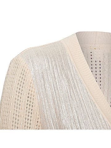 Nina Ricci Nina Ricci Silver Foil Beige Cashmere Cardigan (view 2)