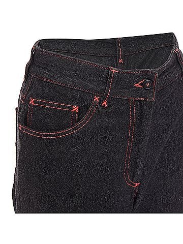 Dolce & Gabbana DOLCE GABBANA Vintage black viscose red topstitch high waisted jeans IT38 XS (view 2)