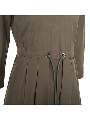 Max Mara Max Mara Brown Poplin Drawstring Utility Midi Shirt Dress (view 2)