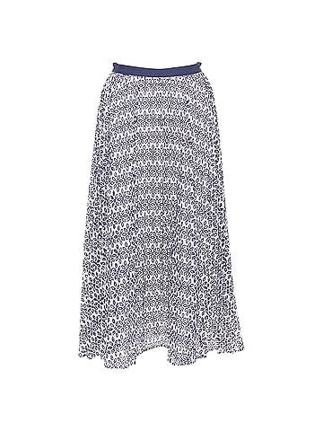 Oscar De La Renta Oscar de la Renta White Blue Cotton Eyelet Skirt (view 1)