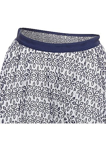 Oscar De La Renta Oscar de la Renta White Blue Cotton Eyelet Skirt (view 2)