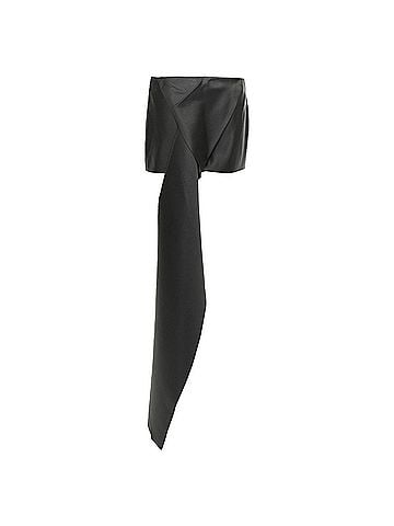 Prada PRADA 2022 Runway black silk satin origami trail train mini skirt IT40 S (view 1)