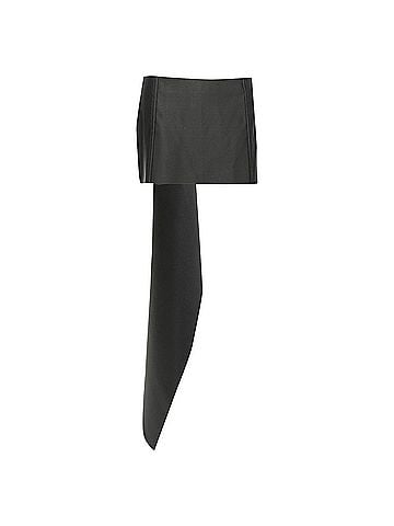Prada PRADA 2022 Runway black silk satin origami trail train mini skirt IT40 S (view 2)