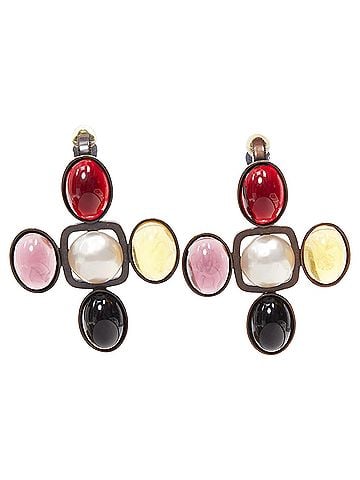 Saint Laurent Saint Laurent Cross Clip Earrings Pair (view 1)
