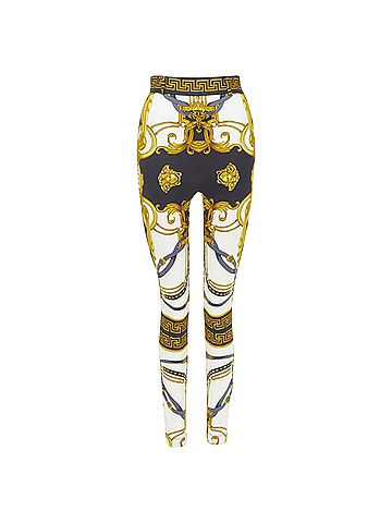 Versace VERSACE Runway Rodeo Barocco black gold harness legging pants IT36 XXS (view 2)