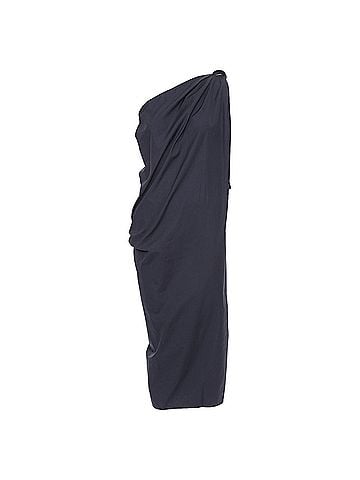 Max Mara Max Mara Sfilata Black Asymmetric Draped Leather Trim Dress (view 1)