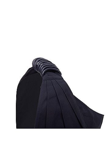 Max Mara Max Mara Sfilata Black Asymmetric Draped Leather Trim Dress (view 2)