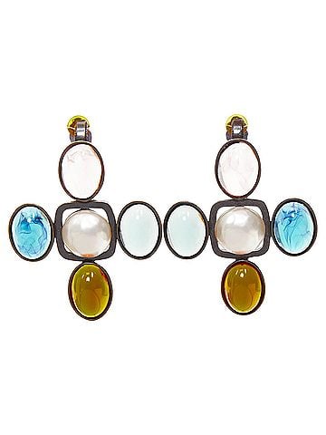 Saint Laurent Saint Laurent Cross Clip Earrings Pair (view 1)