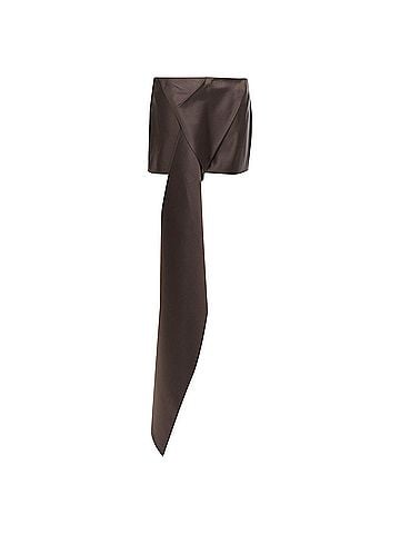 Prada PRADA 2022 Runway brown silk satin origami trail train mini skirt IT40 S (view 1)