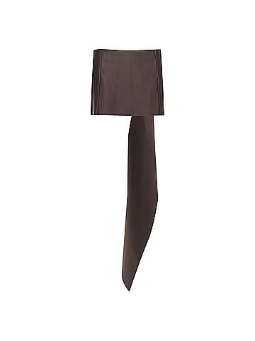 Prada PRADA 2022 Runway brown silk satin origami trail train mini skirt IT40 S (view 2)