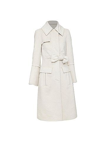 Gucci Gucci 2004 White Alpaca Wool Bow Trench Coat (view 1)