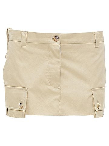 Miu Miu MIU MIU 2022 Runway chino low rise frayed micro mini skirt IT42 M Hailey Bieber (view 1)